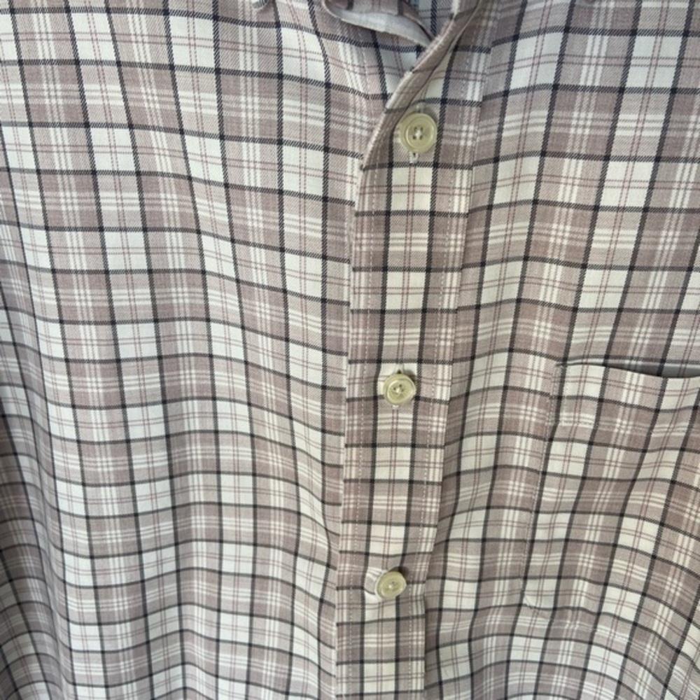 ✨Brooks Brothers Men's Button Down Plaid Medium Shirt Tan Perfect - Picture 3 of 5